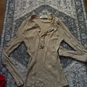 Women's Tan Ribbed Top